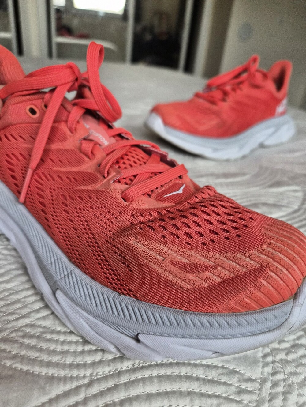Hoka Clifton Edge Hot Coral Athletic Running Shoes Womens 8 - Picture 2 of 16